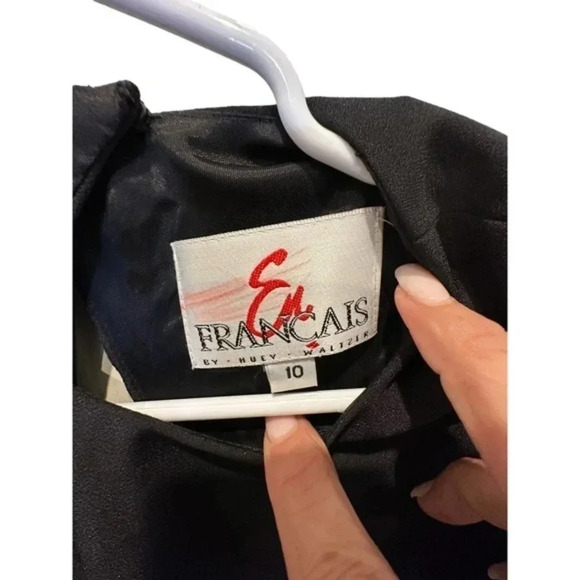 Francais By Huey Waltzer Womens Round Neck Sleeveless Sheath Dress Black Size 10 - Picture 6 of 6